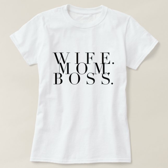 T-shirt Femme. Maman. Patron. Typographie chic (Design devant)