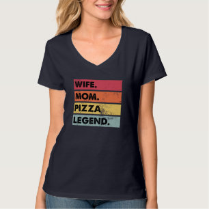 T-shirt Femme Maman Pizza Légende Drôle Pizza Lover Mère F