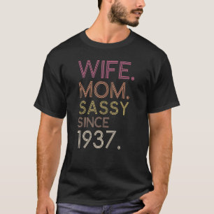 T-shirt Femme Maman Sassy depuis 1937 85th mignonne Retro
