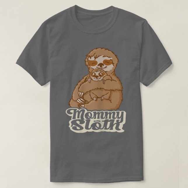 T-shirt Femme maman Sloth mignonne maman jumelle famille  (Design devant)