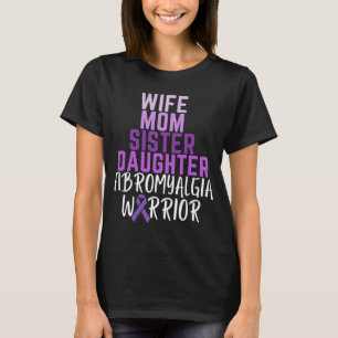 T-shirt Femme Maman Soeur Fille Fibromyalgie Guerrier Awar