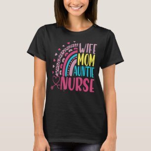 T-shirt Femme Maman Tante Infirmière Fête des mères Leopar