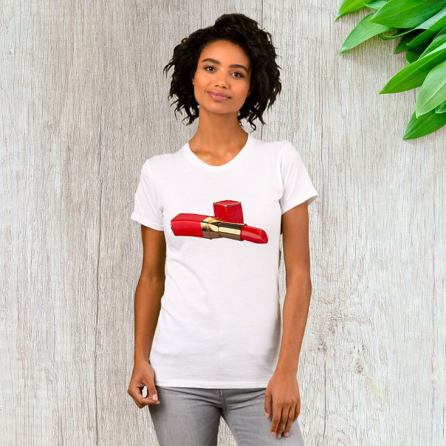 T-shirt femme maquillage rouge à lèvres (Créateur téléchargé)