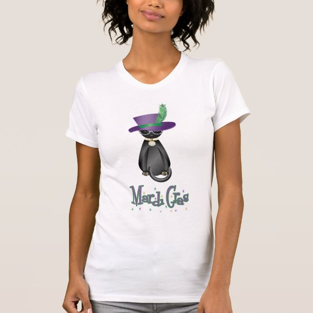 T-shirt Femme Mardi Gras Chat Fun (Devant)
