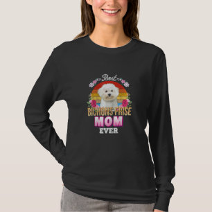 T-shirt Femme Meilleur Chien Maman Ever Bichons Frise Flor