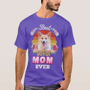 T-shirt Femme Meilleur Chien Maman Jamais Corgi Floral Ret