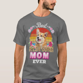 T-shirt Femme Meilleur Chien Maman Jamais Gallois Corgi Fl