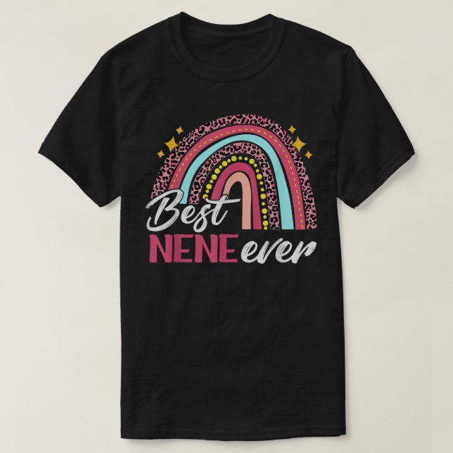 T-shirt Femme Meilleure Nene Jamais Leopard Rainbow Mère d (Design devant)