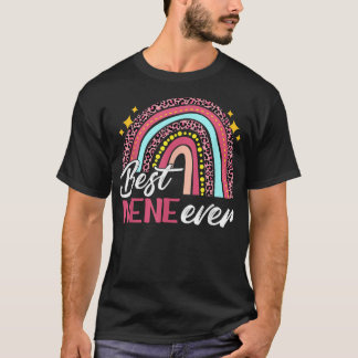 T-shirt Femme Meilleure Nene Jamais Leopard Rainbow Mère d