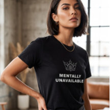 T-Shirt Femme Mentalement Indisponible Noir