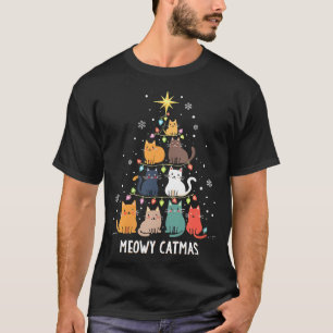 T-shirt Femme Meowen Catmas Chat Noël Arbre de Noël Joyaux