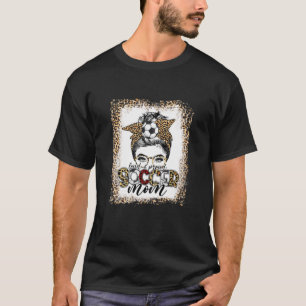 T-shirt Femme Mère de football lessivé Léopard Drôle Maman