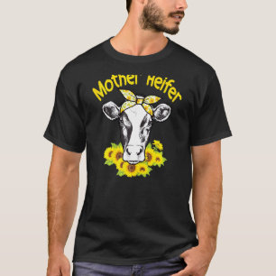 T-shirt Femme Mère Heifer Fermier Tournesol Ferme Maman Va