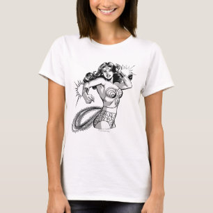 T-shirt Femme-mère noire et blanche