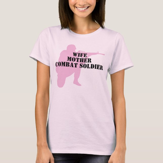 T-shirt Femme, Mère, Soldat de combat (Devant)
