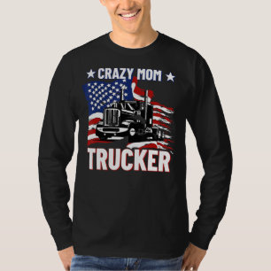 T-shirt Femme Mère Trucker Funky American Flag Trucker W