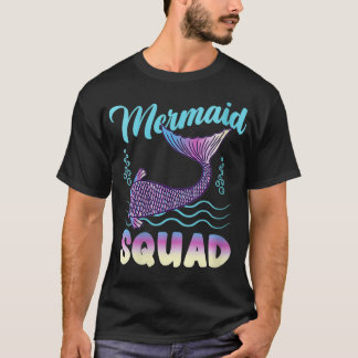 T-shirt Femme Mermaid Squad Mermaid Anniversaire VNeck