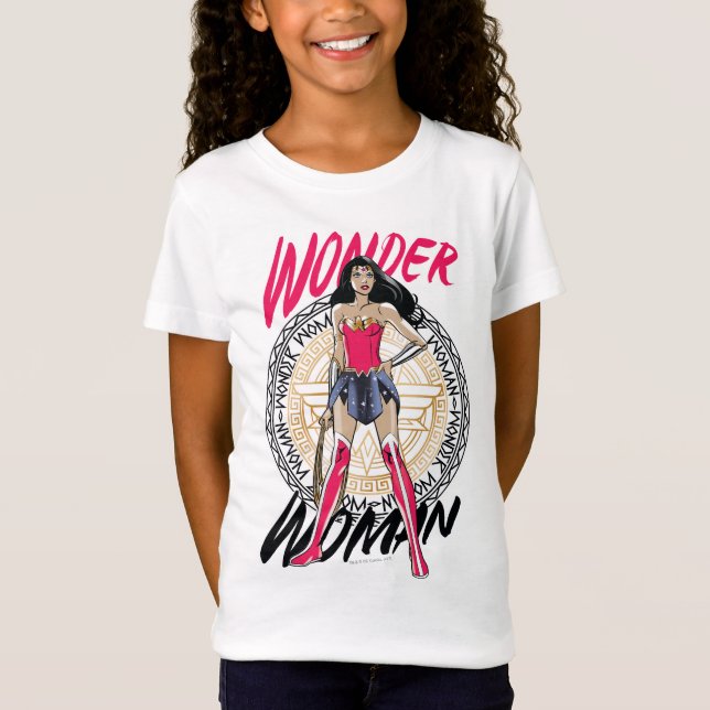 T-Shirt Femme Merveilleuse Avec Emblème Tribal Grec (Devant)