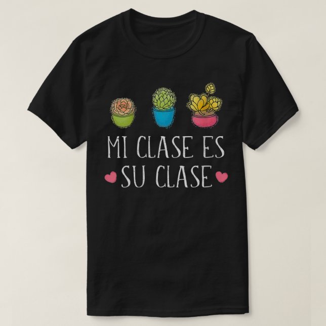 T-shirt Femme Mi Clase Es Su Clase Bilingue Espagnol Teac (Design devant)
