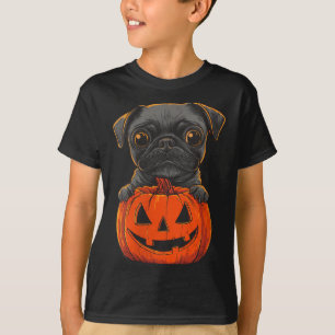 T-shirt Femme Mignon Bouledogue Noir Jack O Lantern Citrou