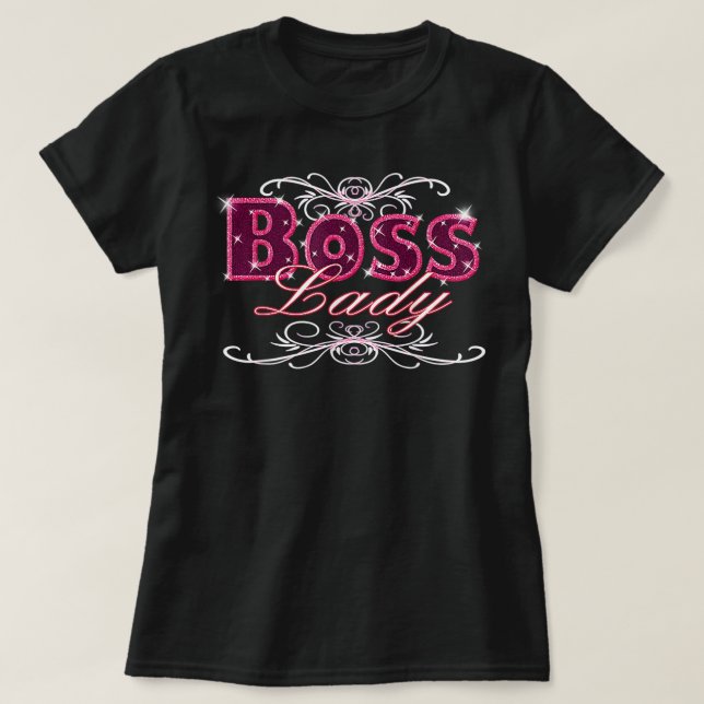 T-shirt Femme mignonne Boss Lady Bling Décor (Design devant)