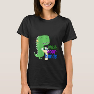 T-shirt Femme Mignonne Dino T Rex Lavez Vos Mains