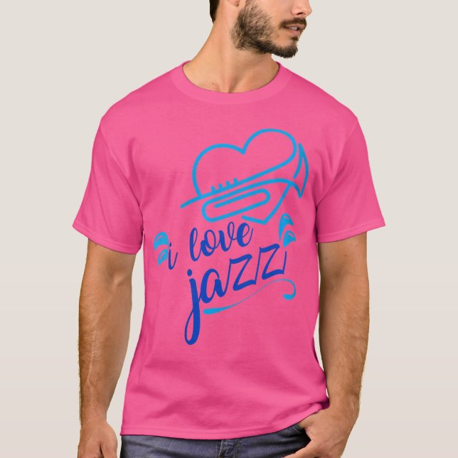 T-shirt Femme mignonne I Lote Jazz Heart Trumpet Jazz Musi (Devant)
