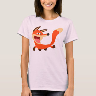 T-shirt femme mignonne malicieuse caricature Fox