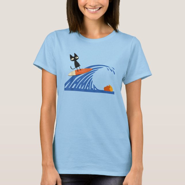 T-shirt Femme mignonne vague de chats bleus pour Kamala 20 (Devant)