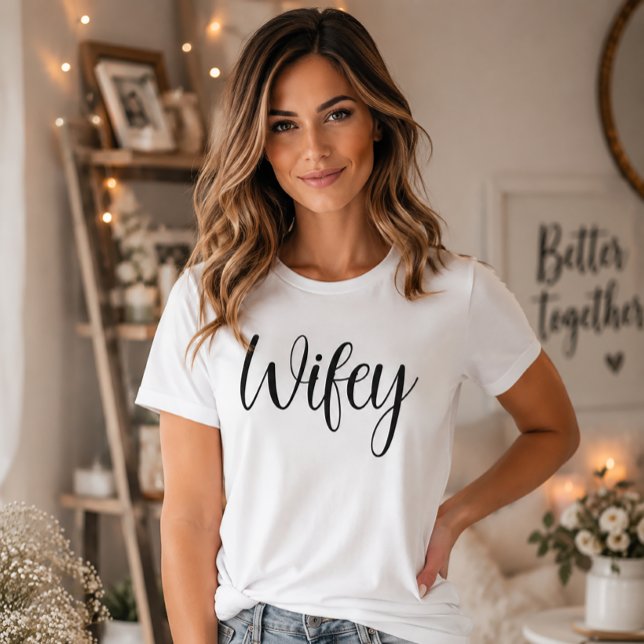 T-shirt Femme Moderne Noir Écriture Blanche Femmes (Créateur téléchargé)