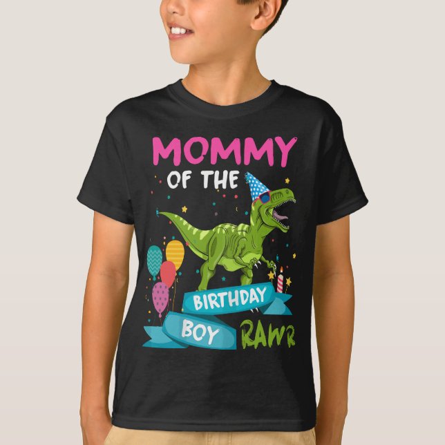 T-shirt Femme Momie de l'anniversaire garçon T-Rex RAWR Di (Devant)