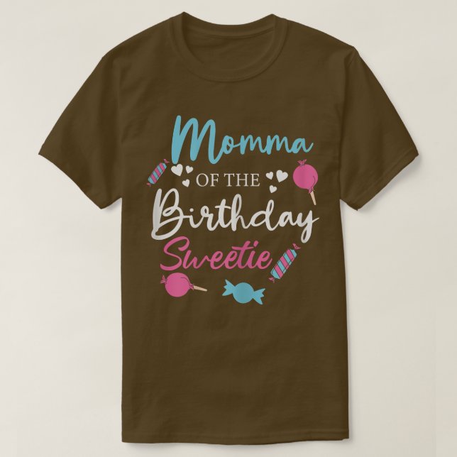 T-shirt Femme Momma De L'Anniversaire Sweetie Candy Boy Gi (Design devant)