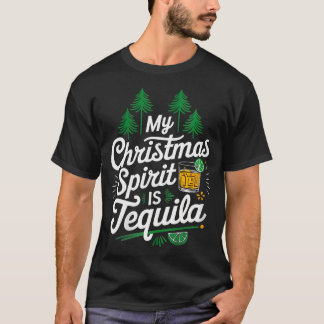T-shirt Femme Mon Esprit De Noël Est Tequila Drôle Mexica
