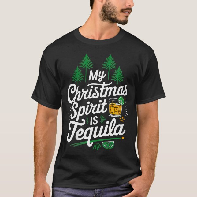 T-shirt Femme Mon Esprit De Noël Est Tequila Drôle Mexica (Devant)