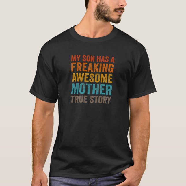 T-shirt Femme Mon Fils A Une Fausse Fausse Mère Maman Fu (Devant)