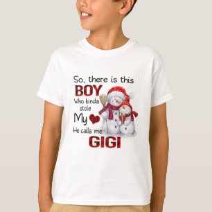 T-shirt Femme Mon garçon a volé mon cœur il m'appelle Gigi