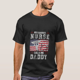 T-shirt Femme Mon infirmière préférée m'appelle papa USA D