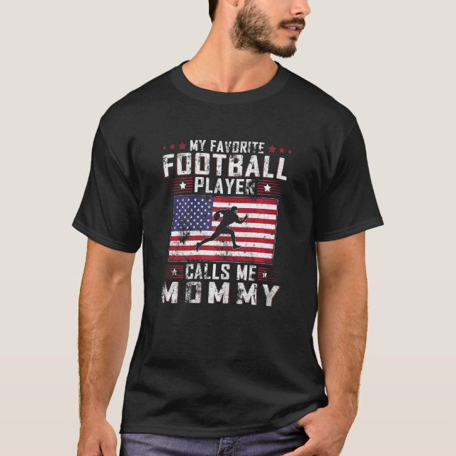 T-shirt Femme Mon Joueur De Football Favori M'Appelle Mama (Devant)
