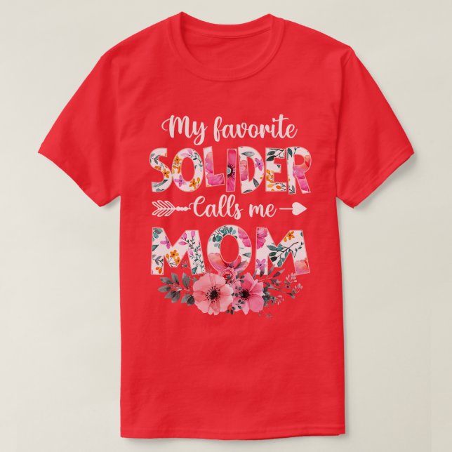 T-shirt Femme Mon Solider Favori M'Appelle Maman Armi Mama (Design devant)