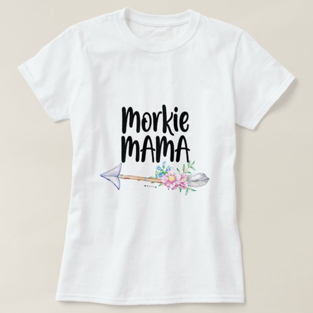 T-shirt Femme Morkie Mama mignonne Amoureux des chiens Mam (Design devant)