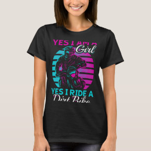 T-shirt Femme Motocross Oui je suis une fille et Oui je mo