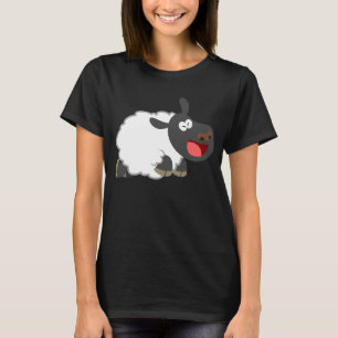T-shirt femme mouton à caricature mignonne riant