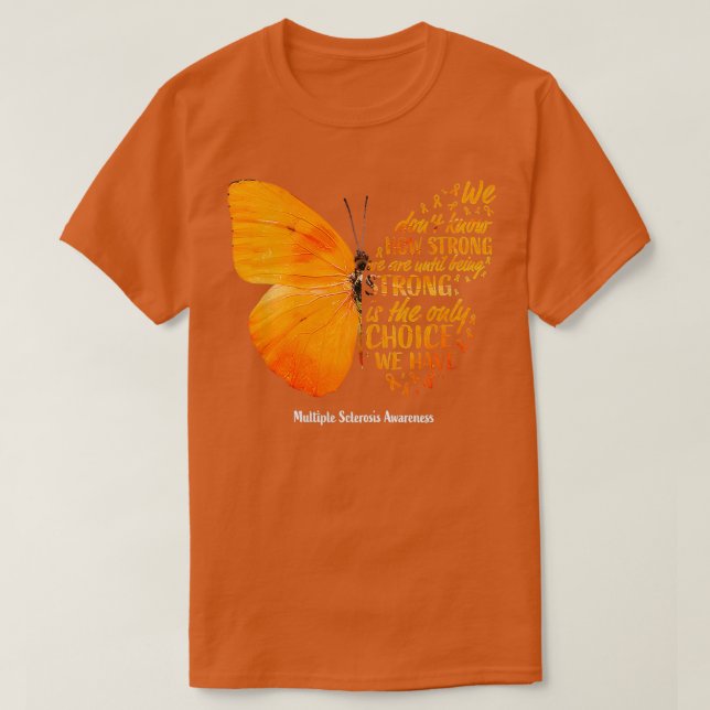 T-shirt Femme MS Butterfly Orange Ribbon Multiple Scleros (Design devant)