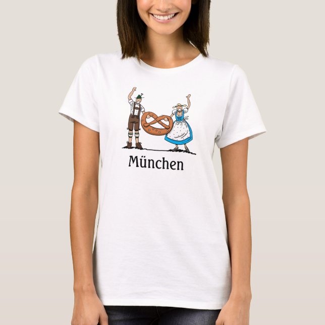 T-shirt femme München Couple Pretzel (Devant)