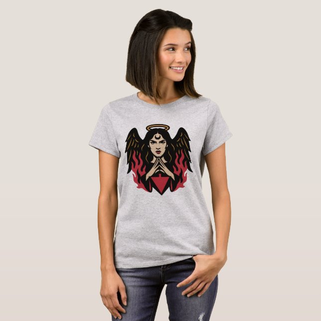 T-shirt Femme mystérieuse gothique - Imaginaire sombre (Devant entier)