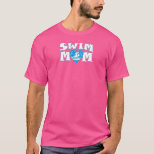 T-shirt Femme nager Maman Coeur Formé Piscine Eau Swimmer