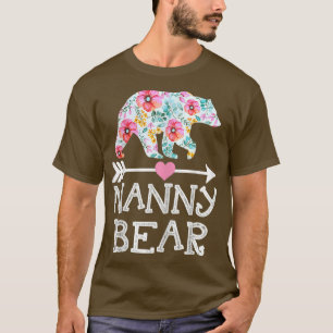 T-shirt Femme Nanny Bear Maman Grand-mère Floral pour homm
