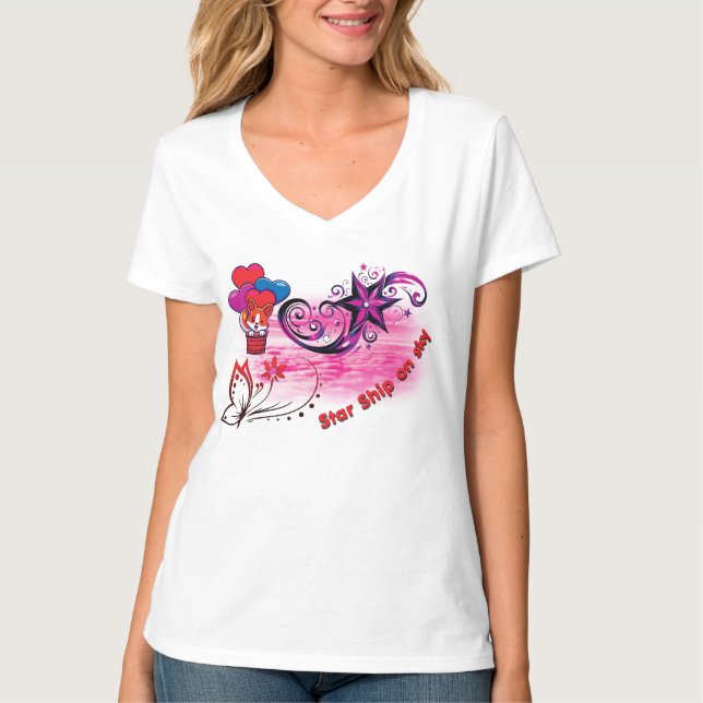 T-shirt femme navire étoile (Devant)
