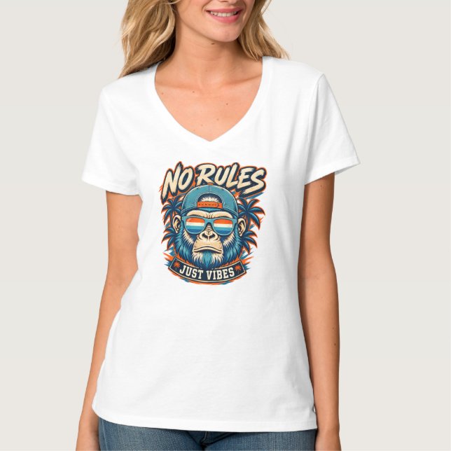 T-shirt femme No Rules Monkey (Devant)