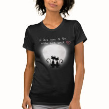 T-shirt femme noir avec chats sur 🌙
